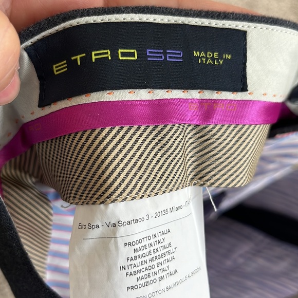 ETRO Spackled Flannel Gridded Pressed Seam Trousers - Picture 8 of 9